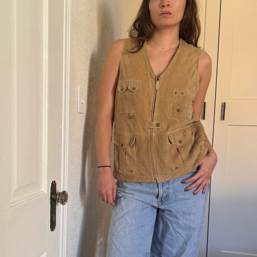 Vintage Lauren Ralph Lauren Safari Leather Vest